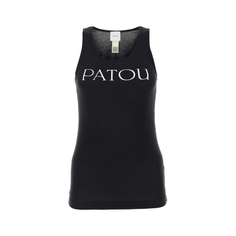 Patou Women Black Cotton Tank Top